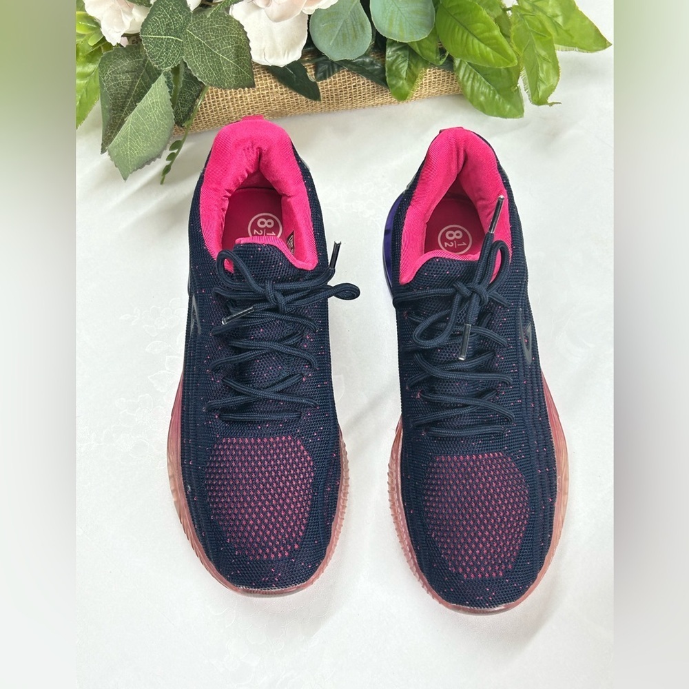 Women's Navy and Pink Athletic Sneakers